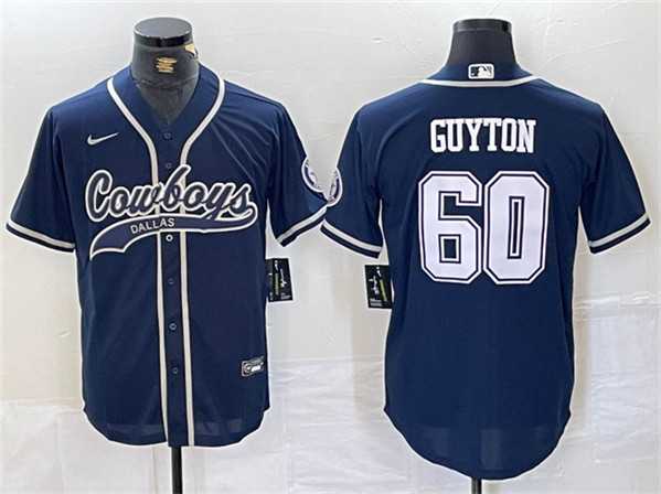 Men%27s Dallas Cowboys #60 Tyler Guyton Navy Cool Base Baseball Stitched Jersey->dallas cowboys->NFL Jersey